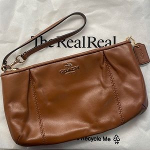 Coach Brown Soft Leather Wristlet